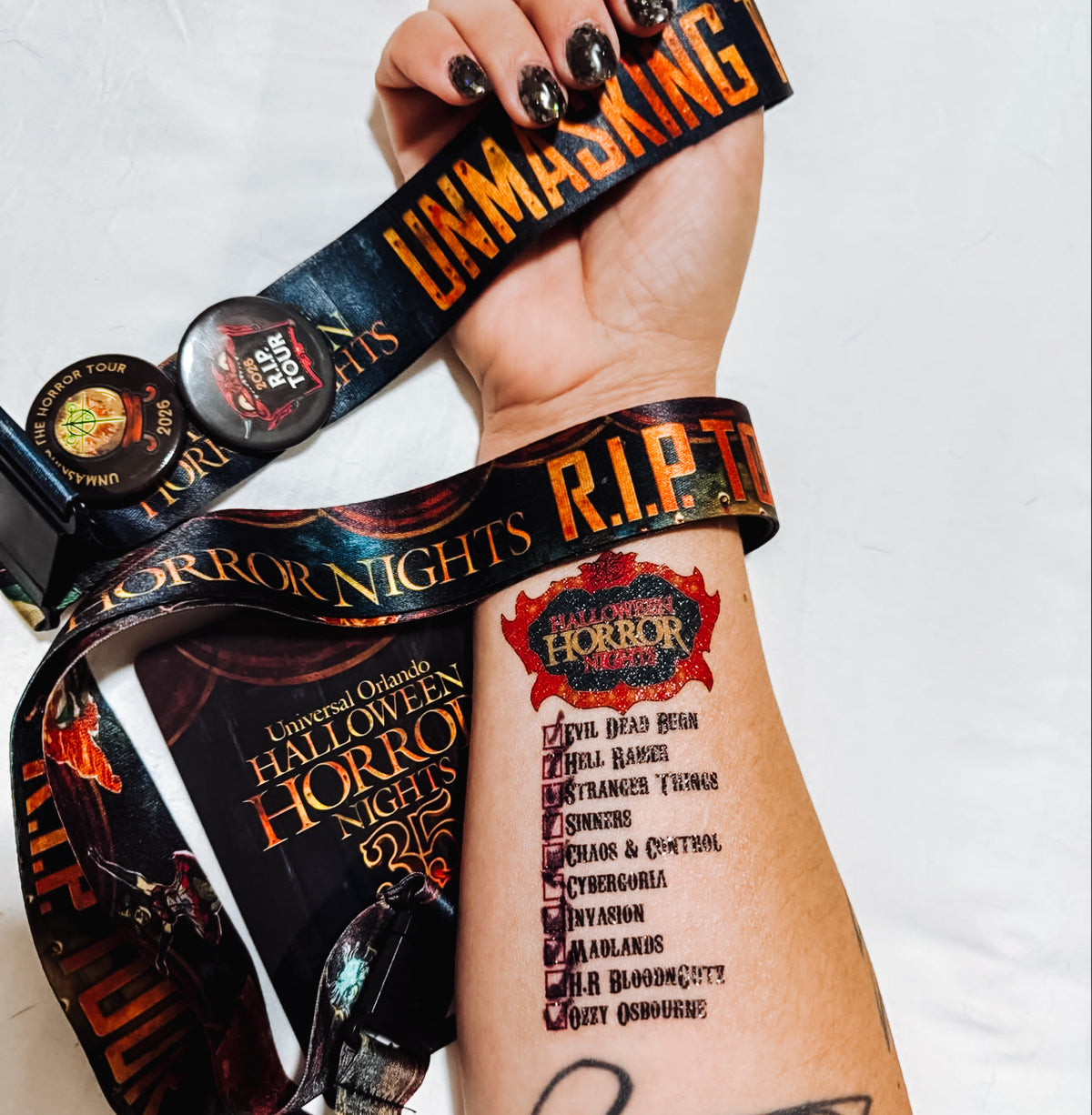 HHN ORLANDO Houses Checklist Tattoo