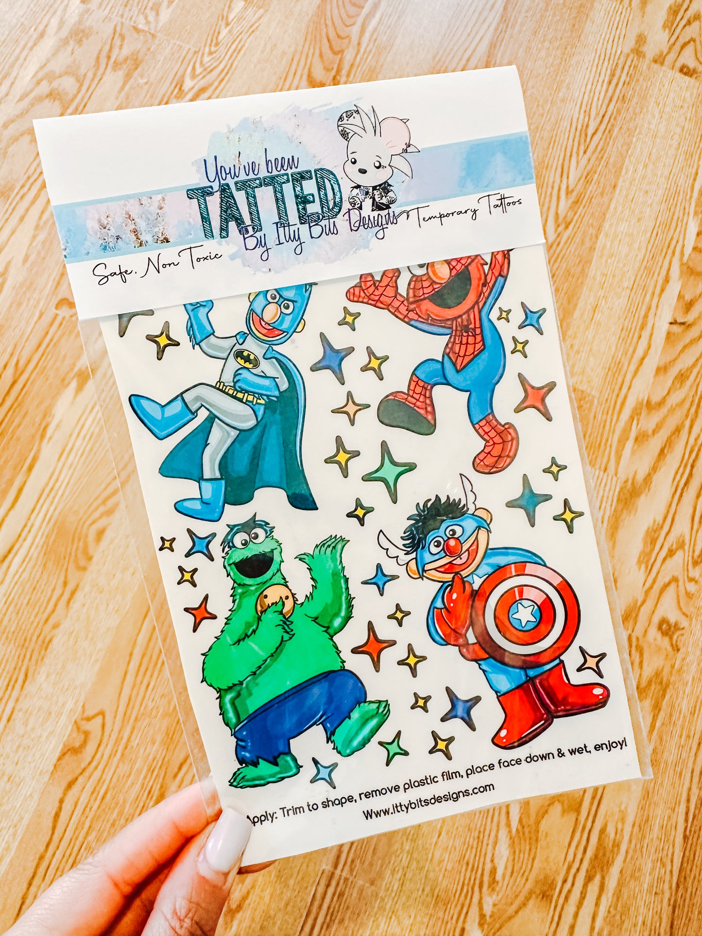 Sesame SuperHeroes Tattoo Set