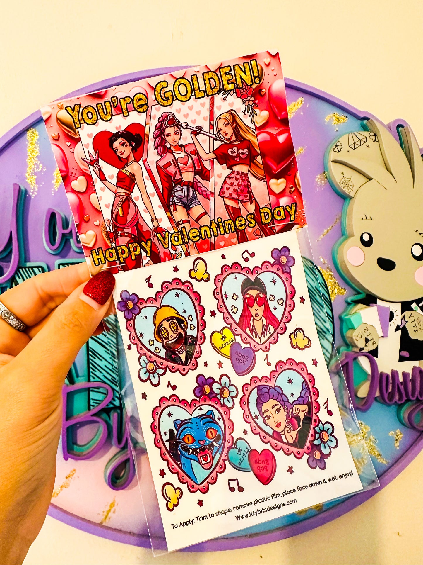 CUSTOM THEME Temporary Tattoo Valentine Packs