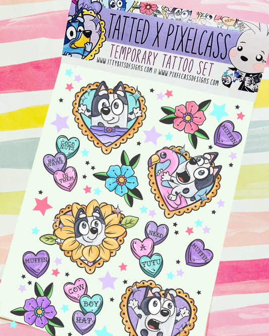 Tatted Muffin Hearts x Pixelcass Tattoo Set