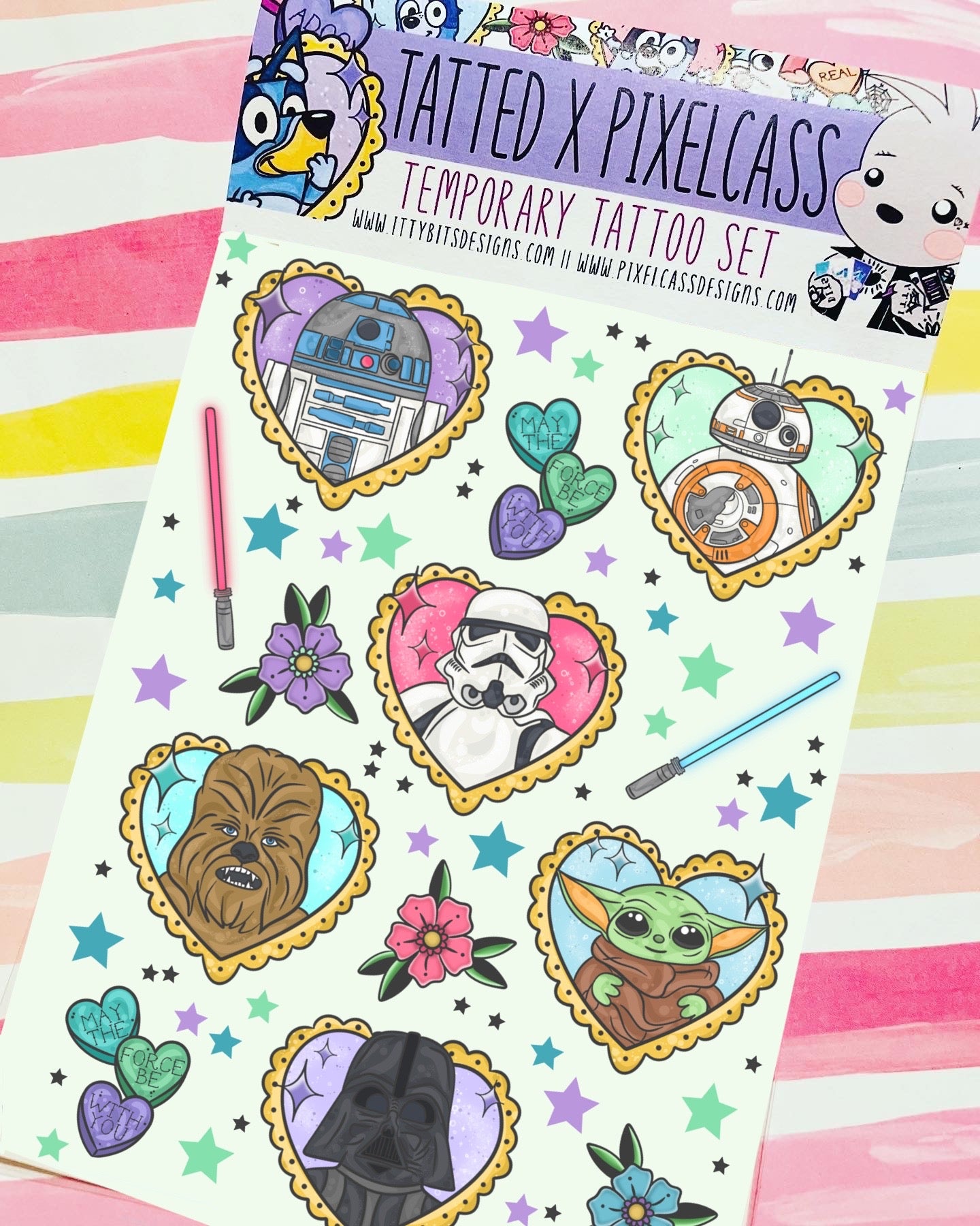 Tatted Star Wars Hearts x Pixelcass Tattoo Set