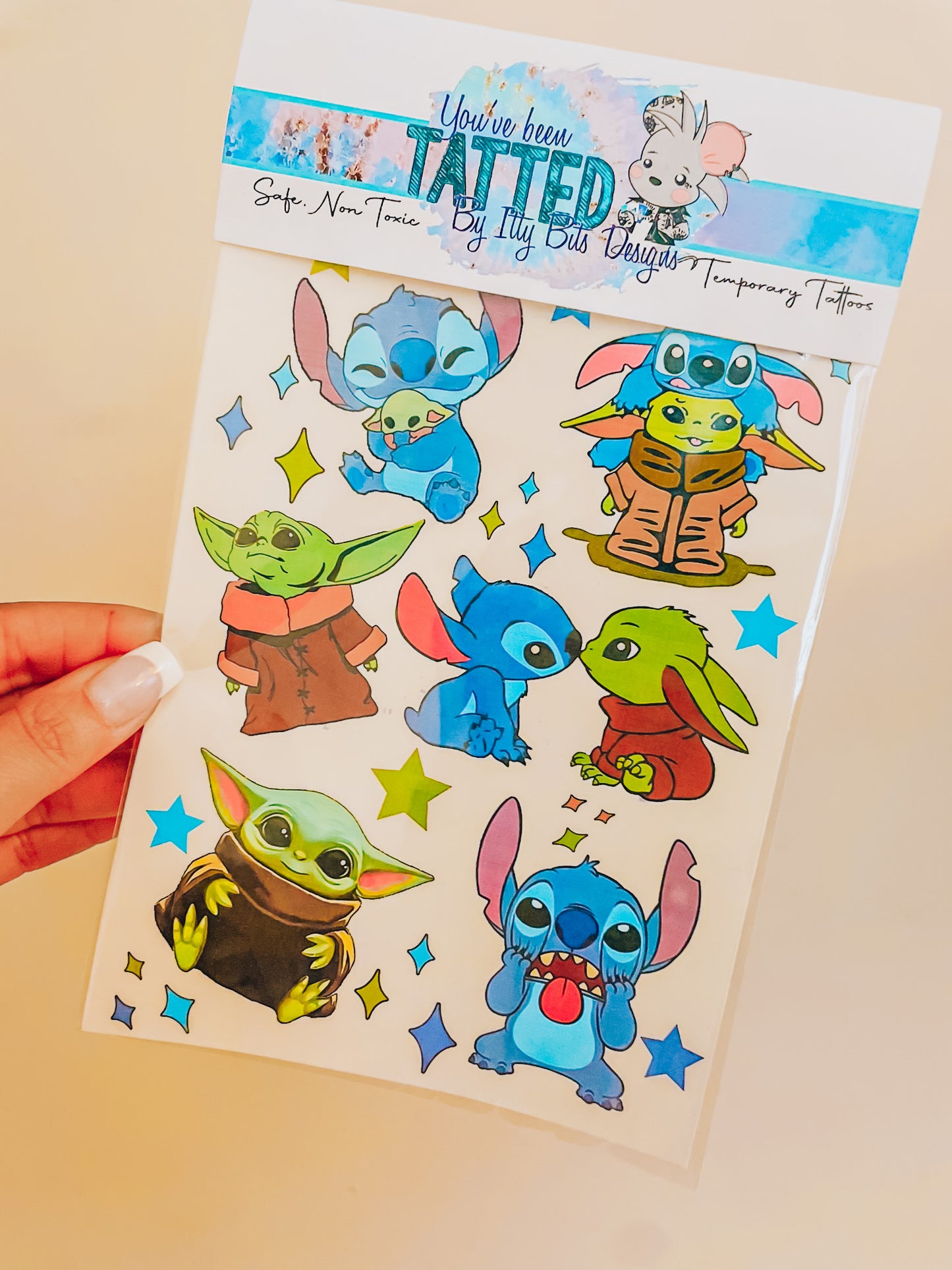 Alien Friends Temporary Tattoo Set