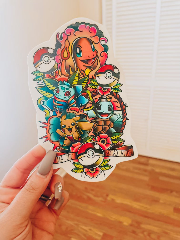 Catch ‘Em All Half Sleeve tattoo