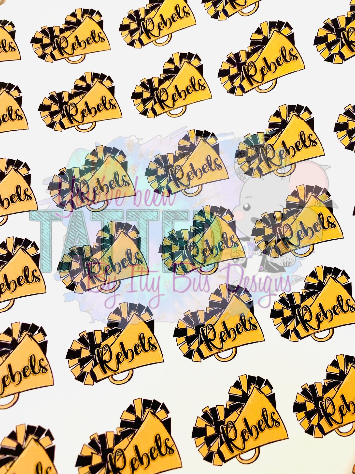 Custom Cheer Megaphone Tattoos - Sheet of 35 Tattoos