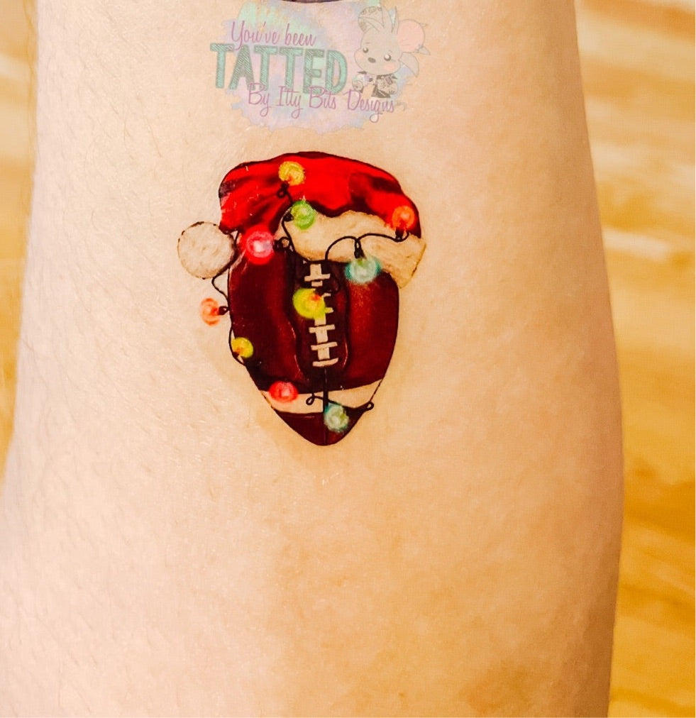 Santa Footballs Tattoos - Sheet of 35