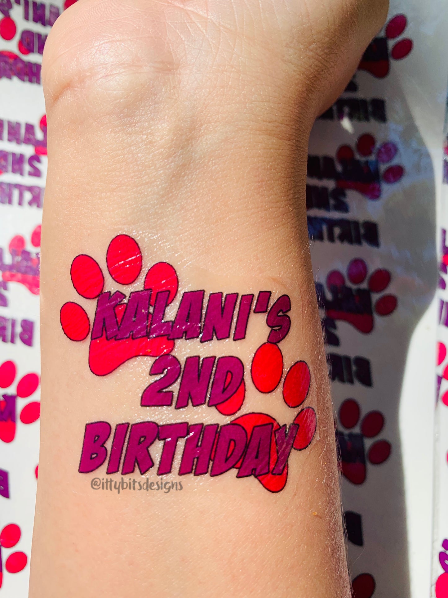 Custom Temporary Tattoos - 24 Tattoos - Itty Bits Designs