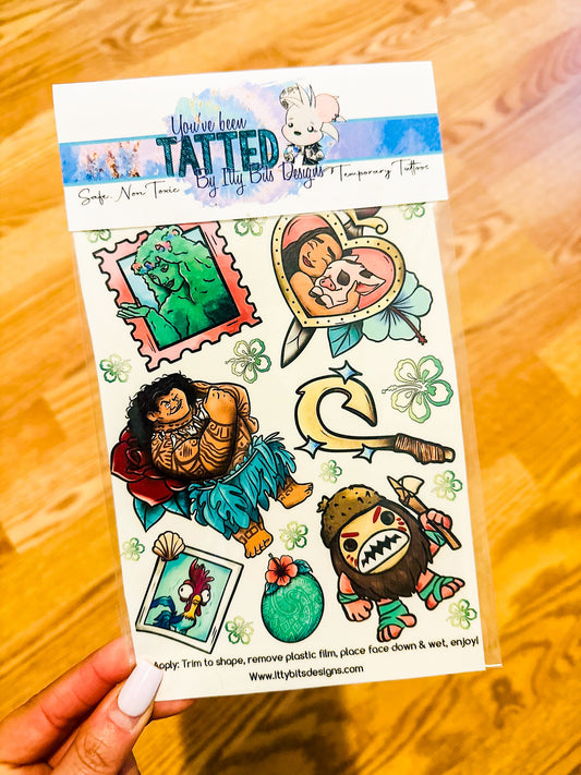 I Am MOANAAAA! Tattoo Set
