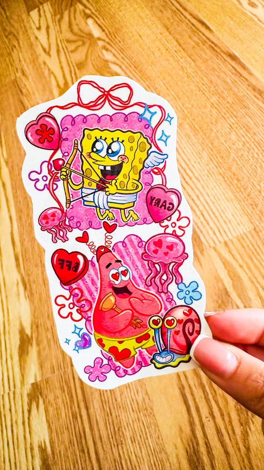 Bikini Bottom valentines Half Sleeve tattoo