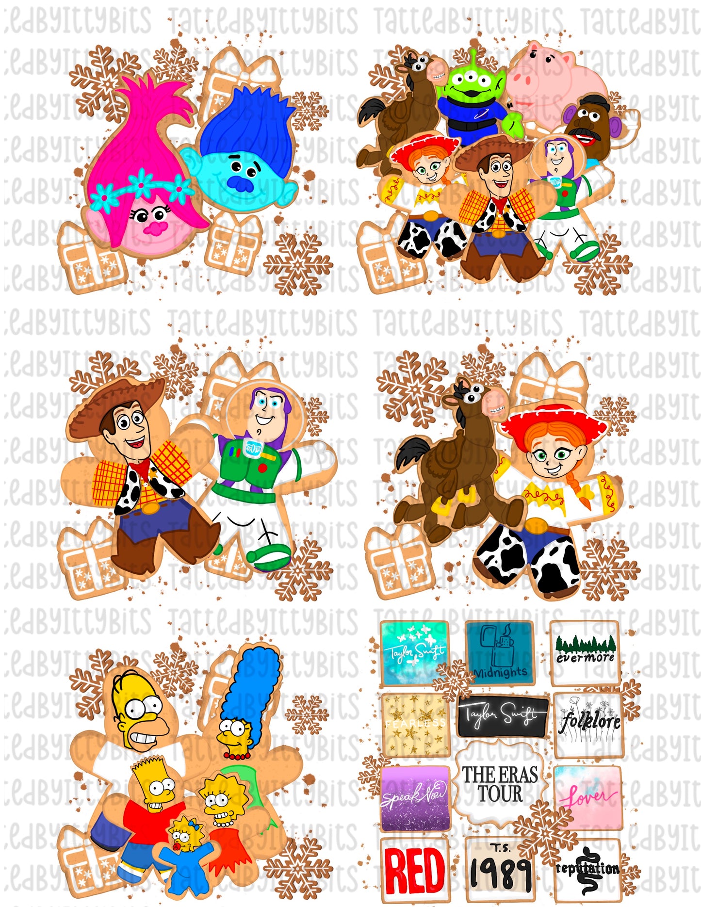 Gingerbread Character Temporary Tattoos - 4 Inch