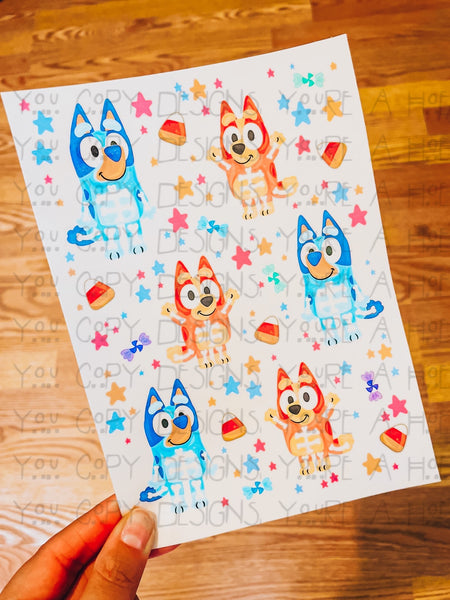Halloween Blue Pup x Pixelcass Tattoo Set