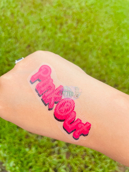 Pink Doll Pink Out Tattoos - Sheet of 35