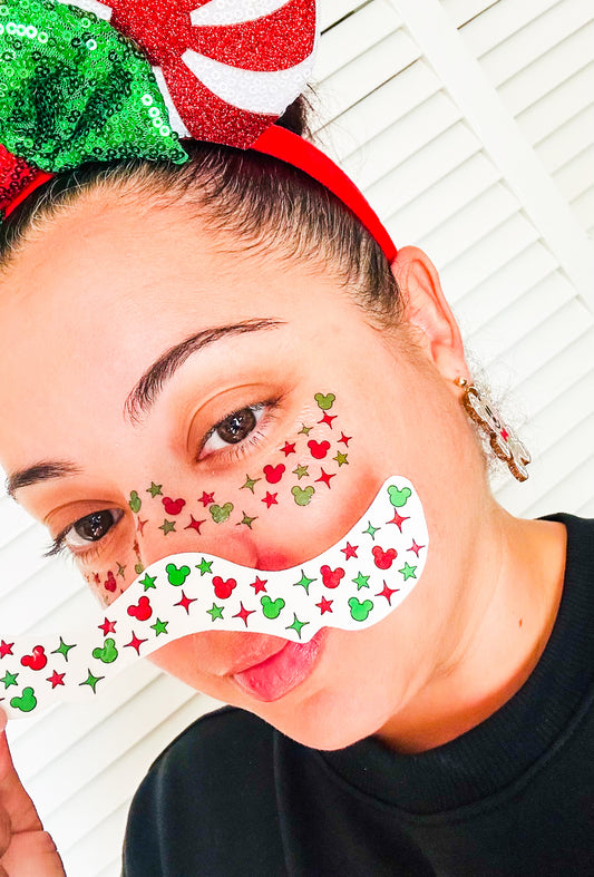 Holiday Mouse Face Freckle Temporary Tattoos