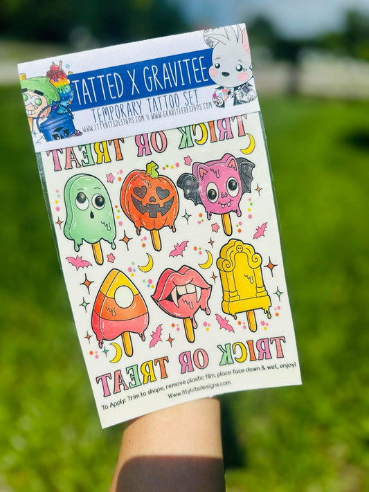 Trick Or Treat Pops Tattoo Set