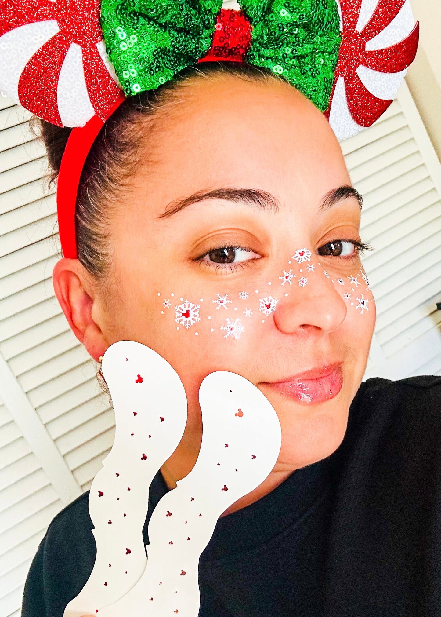 Snowflake Mouse Metallic Face Freckle Temporary Tattoos