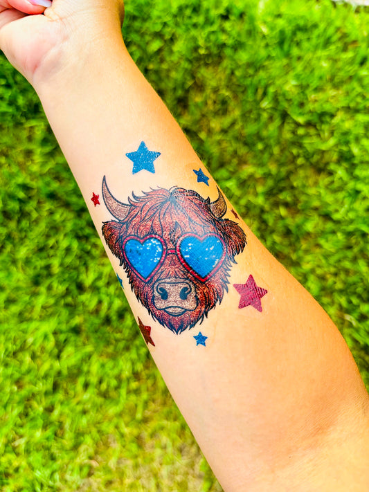 Patriotic Cow HALF Sleeve tattoo