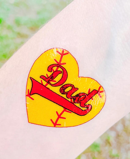 Softball Dad Heart Tattoos