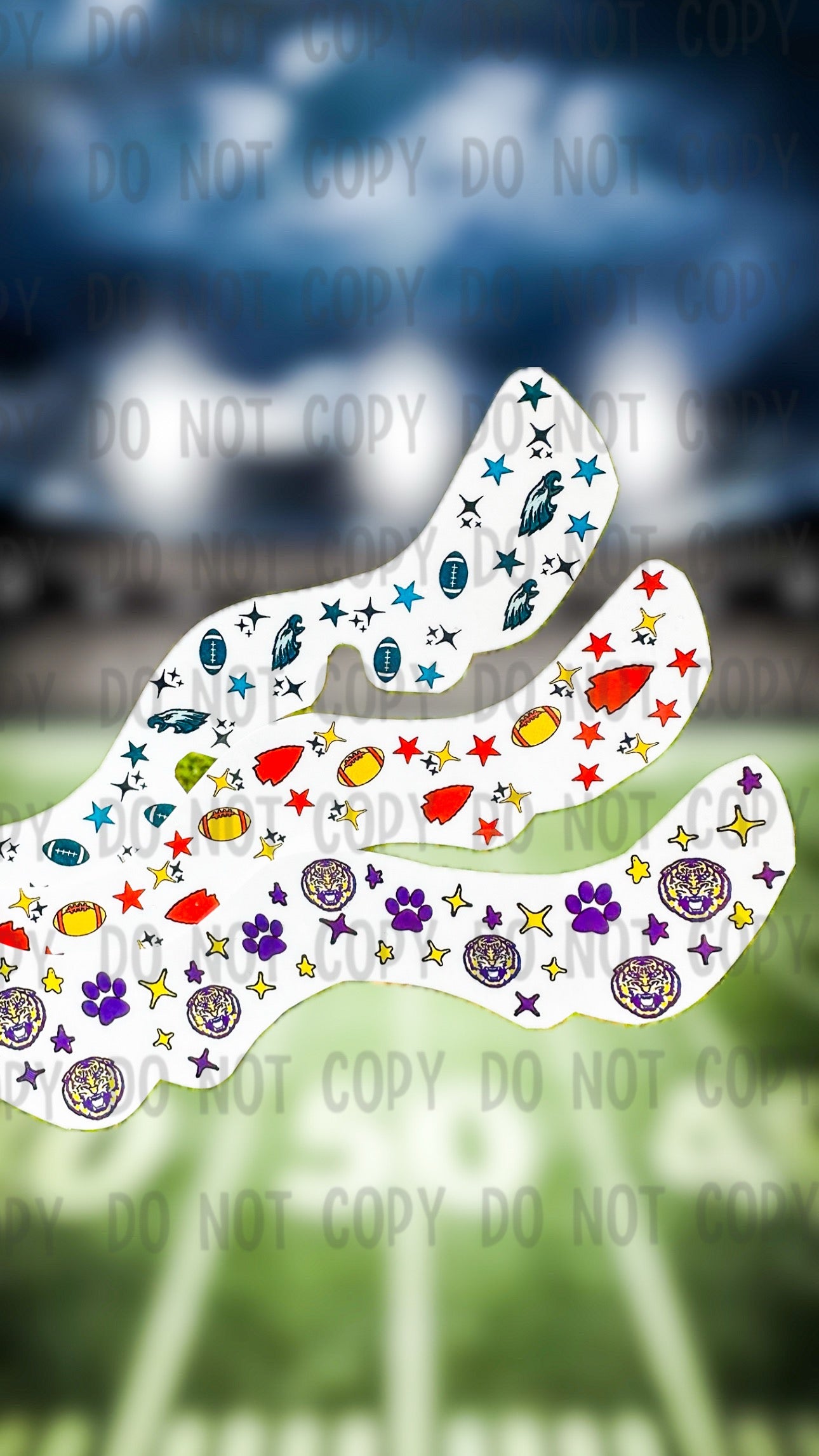 Football Game Day Freckle Temporary Tattoos