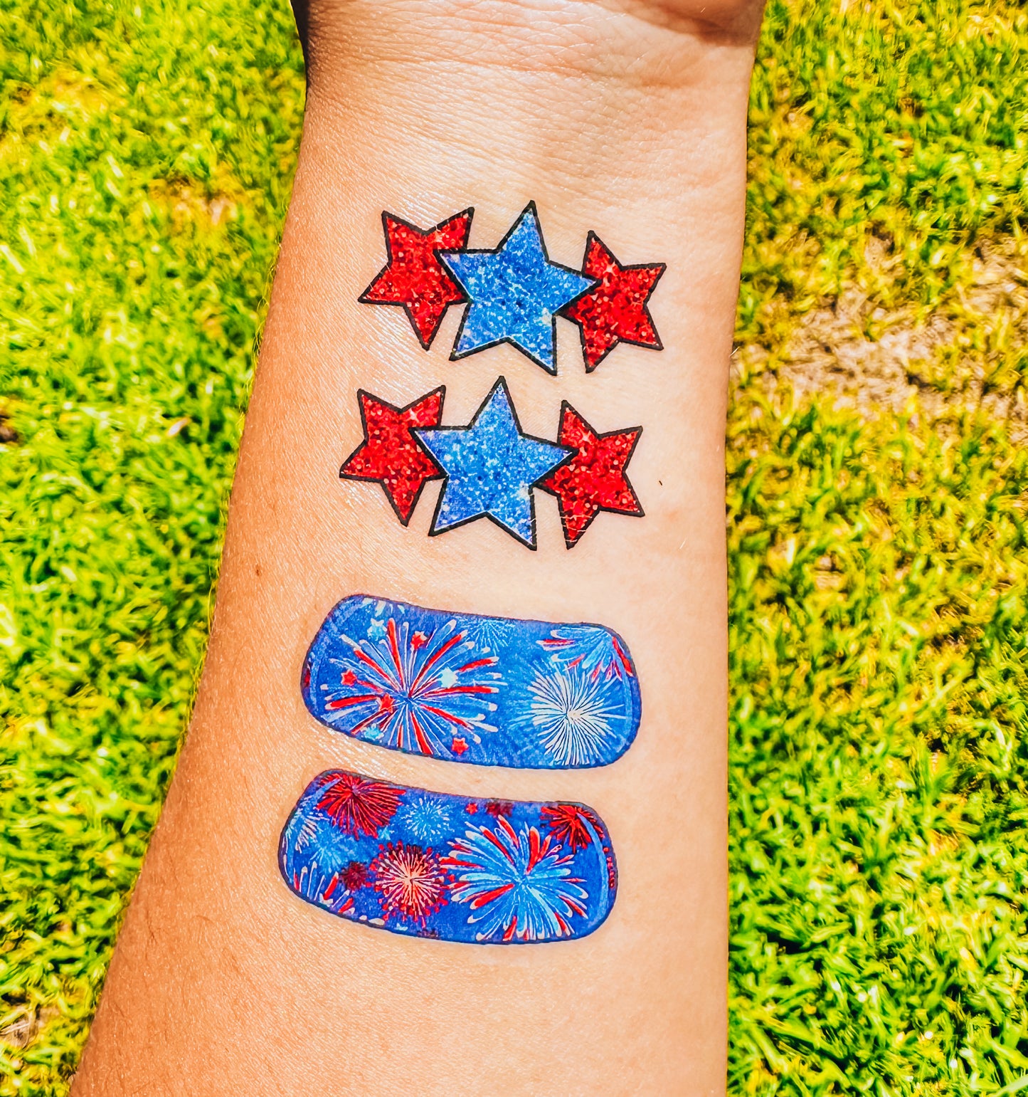 4th of July Eyeblack Tattoos - Sheet of 24 Sets