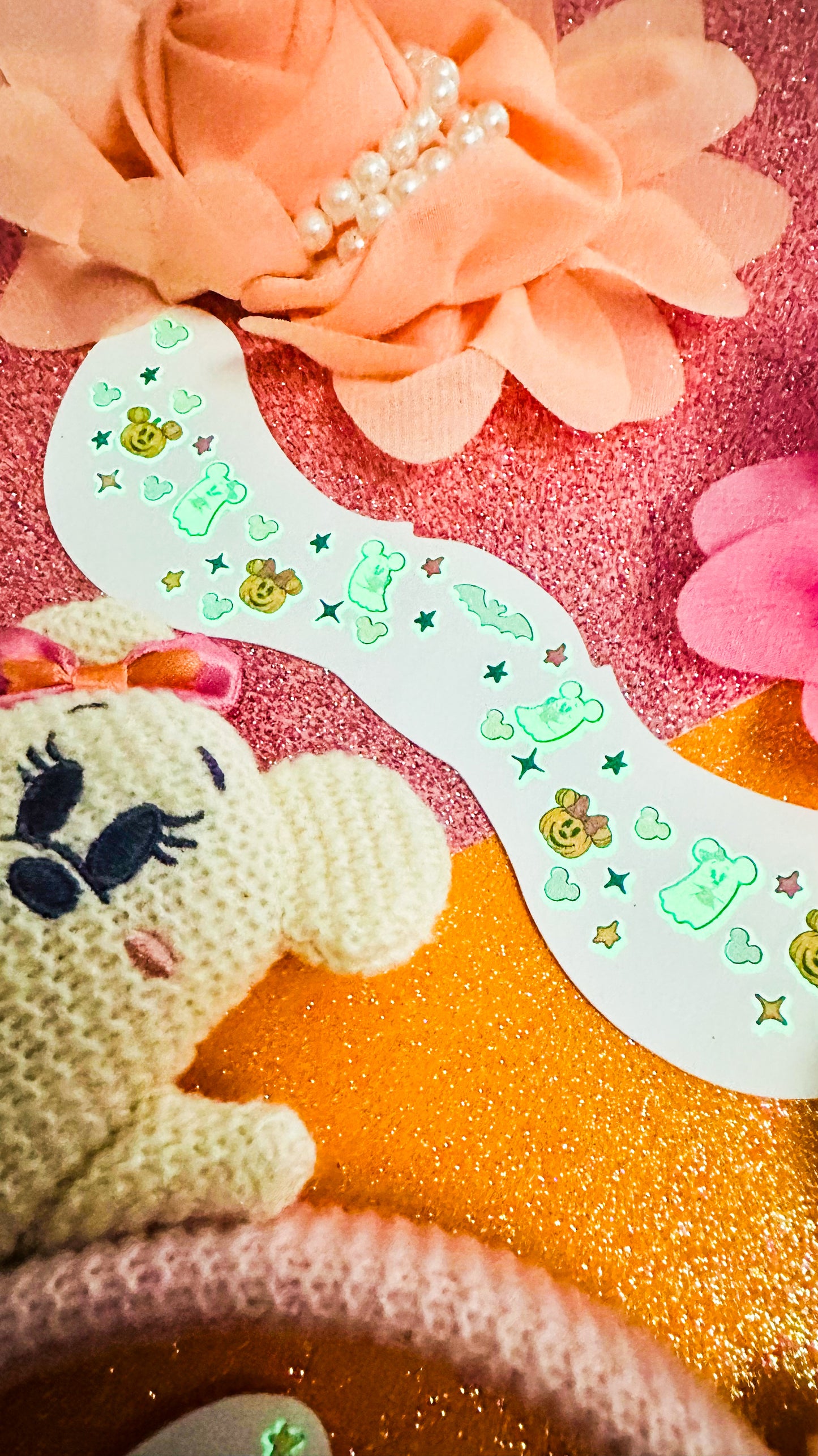 Glow in the Dark Cutie Boos Face Freckle Temporary Tattoos