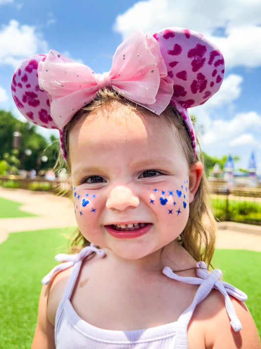 Blue Metallic Face Freckle Temporary Tattoos