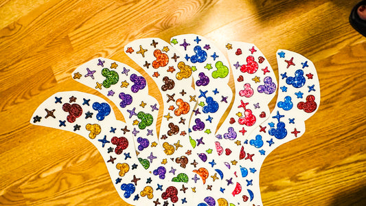 Marathon Run FAUX GLITTER Mouse Temporary Tattoos