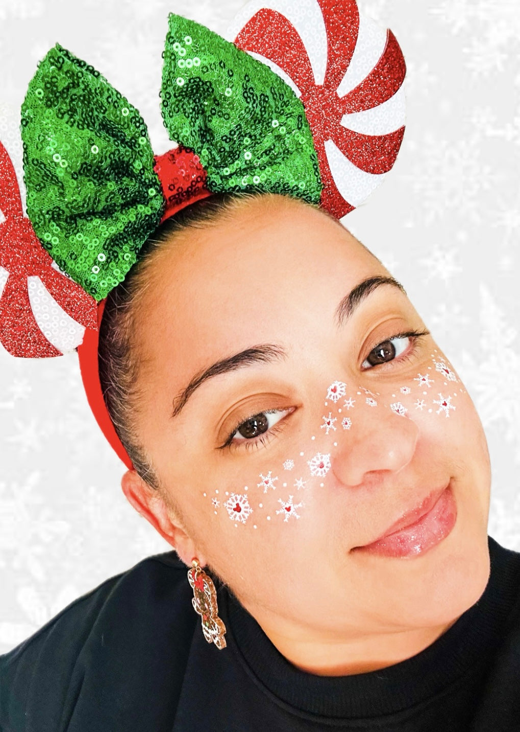 Snowflake Mouse Metallic Face Freckle Temporary Tattoos