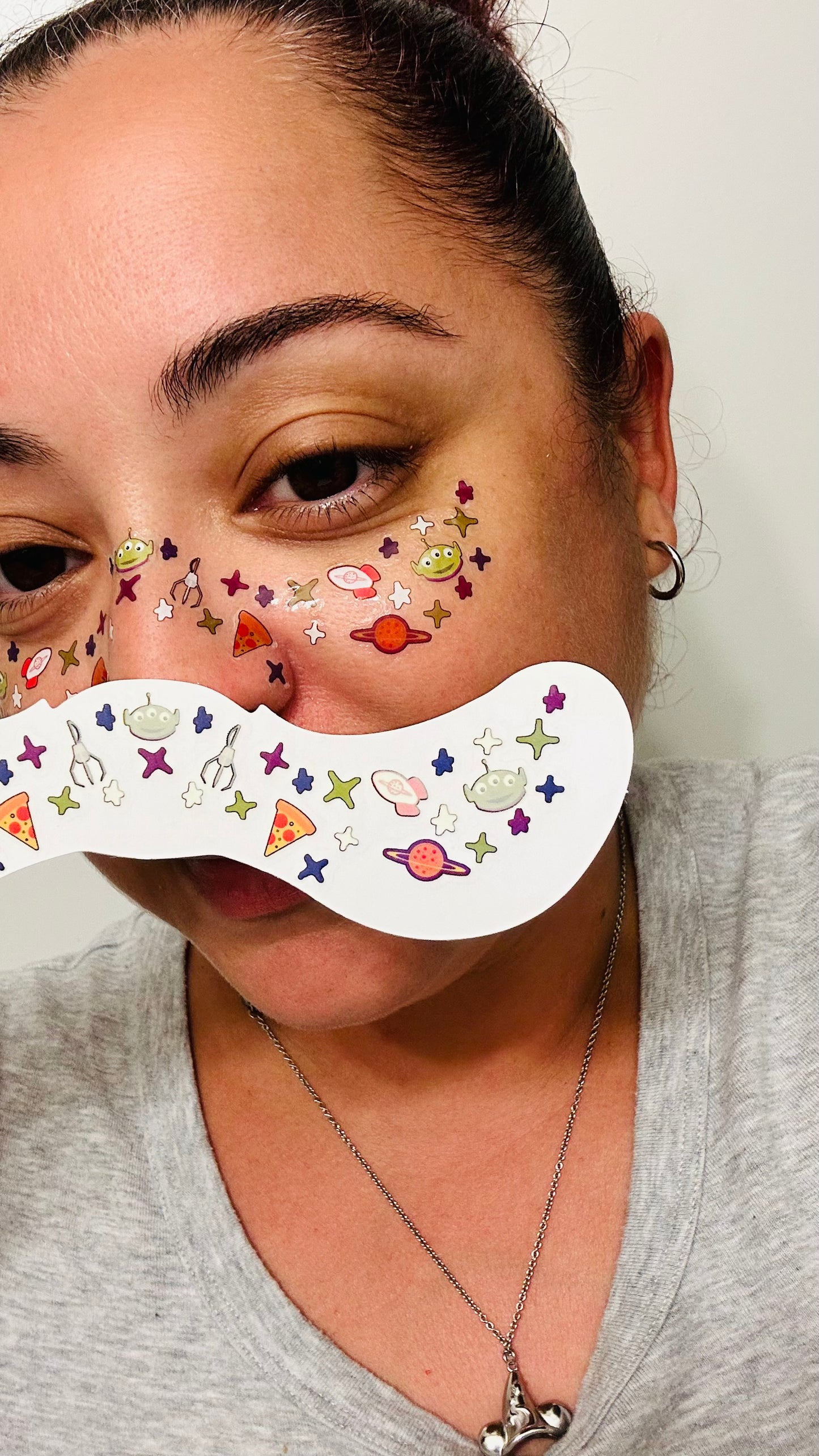 Pizza Aliens GLOW Freckle Temporary Tattoos