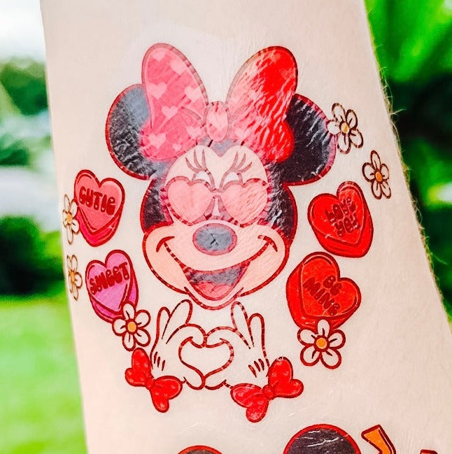 Minnie Love Valentine Temporary Tattoo