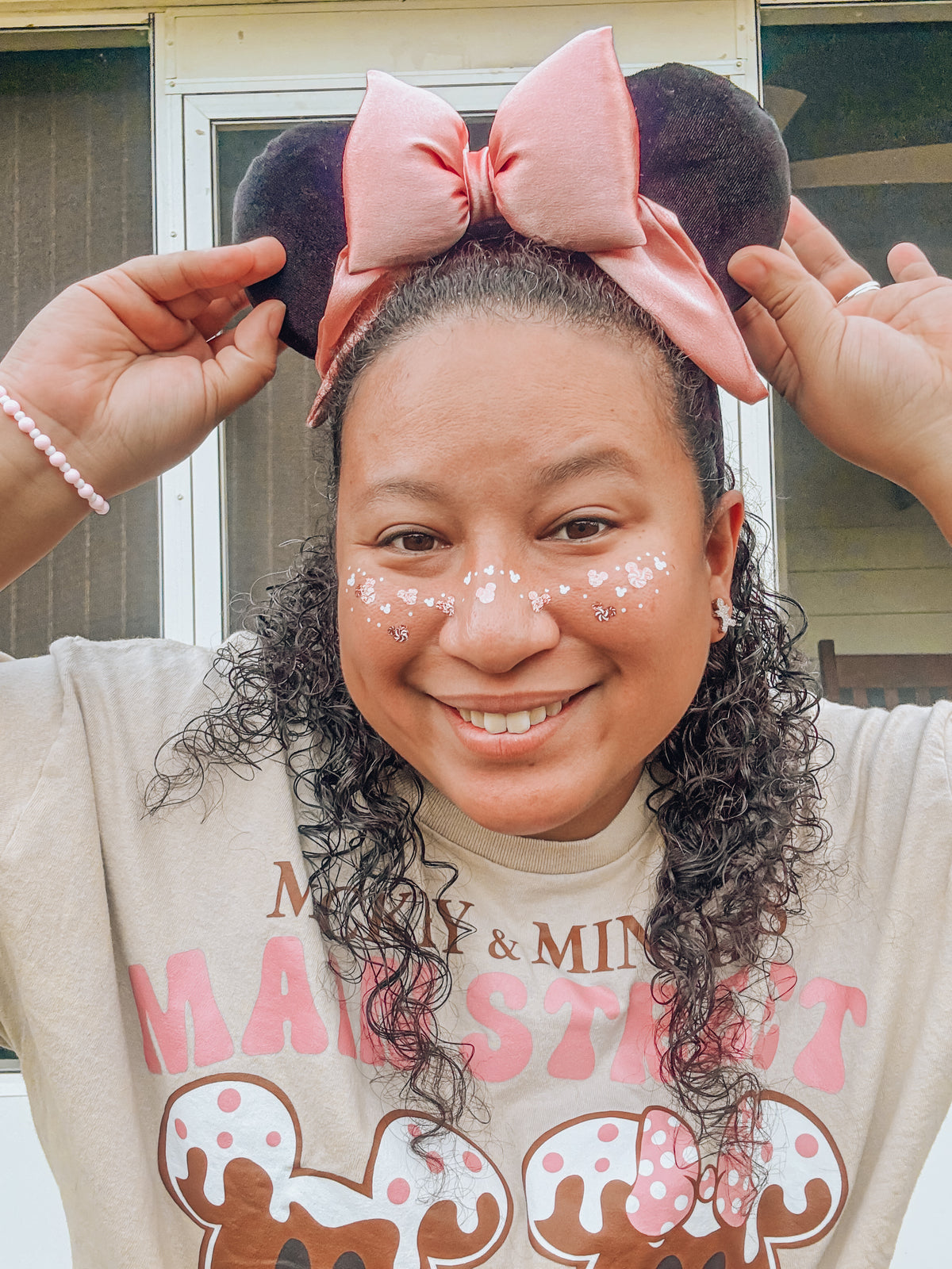 Pink Peppermint Mouse Metallic Face Freckle Temporary Tattoos