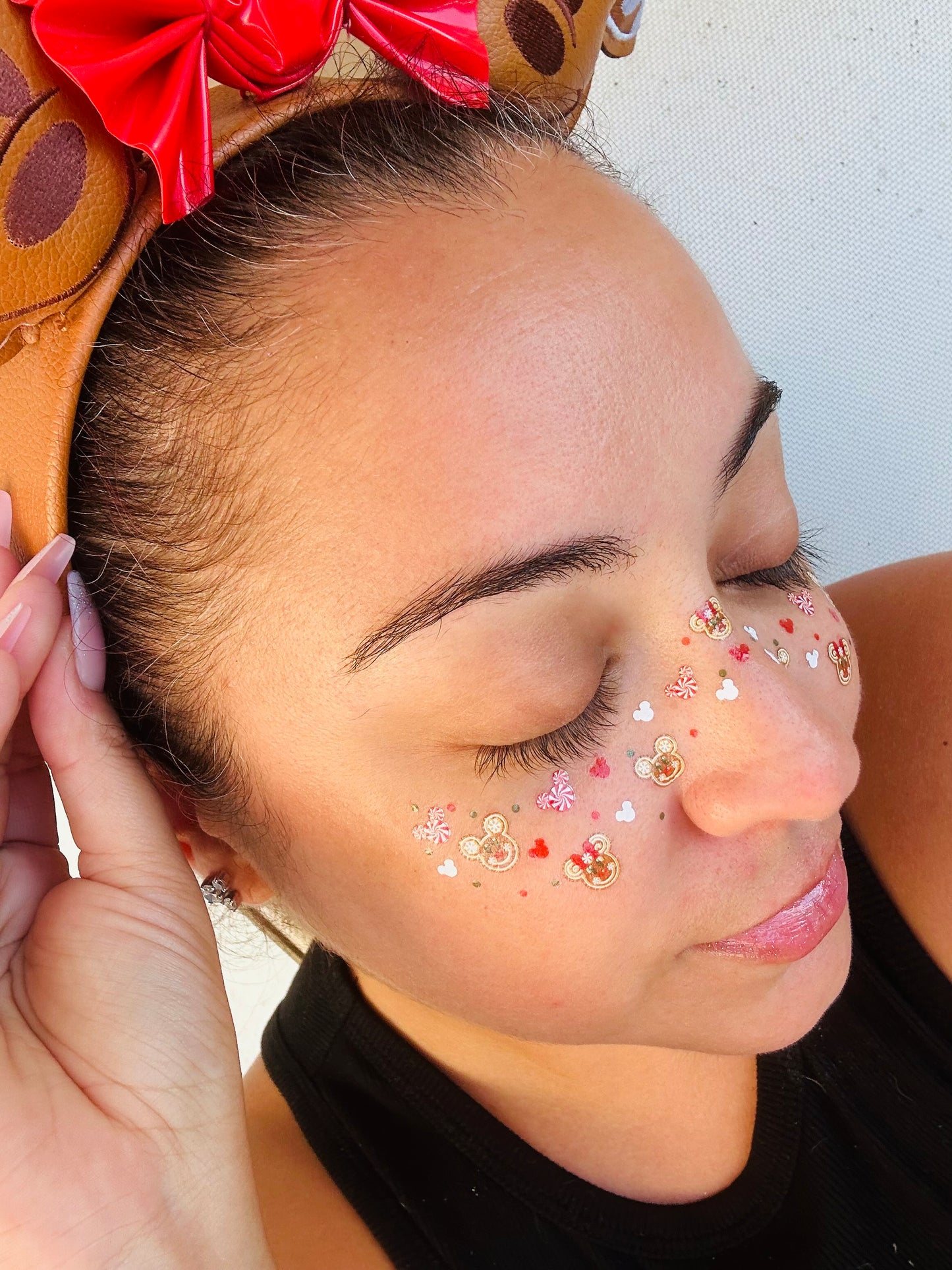 Gingerbread Mouse Glitter Face Freckle Temporary Tattoos