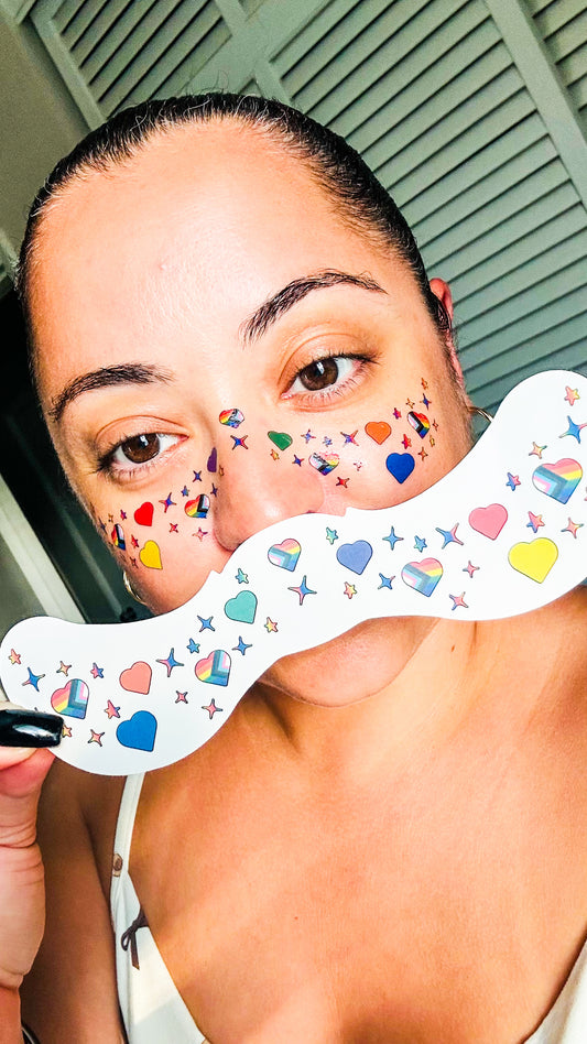 Pride Hearts Freckle Temporary Tattoos