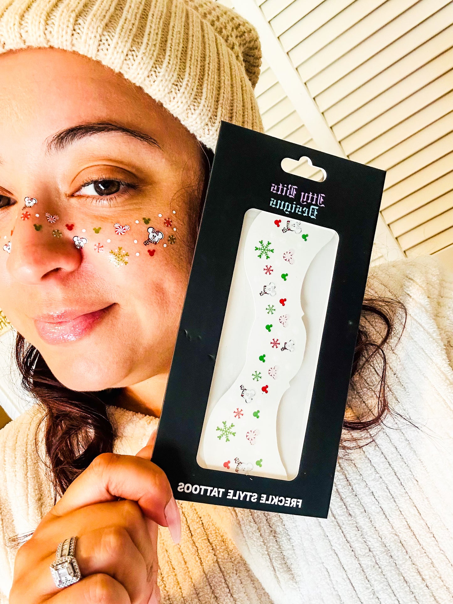 Snow Mouse Glitter Face Freckle Temporary Tattoos