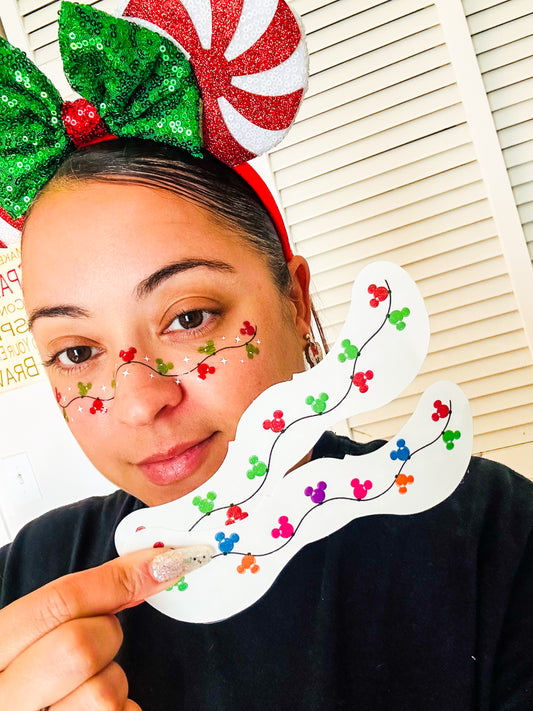 Holiday Mouse Lights Face Freckle Temporary Tattoos