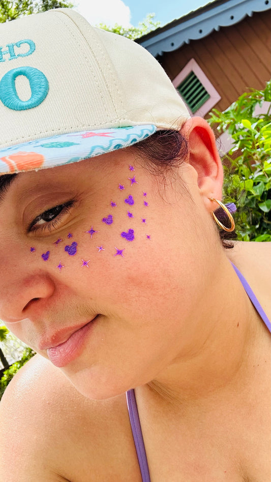 Purple Metallic Face Freckle Temporary Tattoos