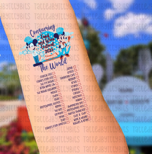 Food & Wine 2023 Drinking Around the World Temporary Tattoo