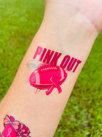 Football Pink Out Tattoos - Sheet of 35