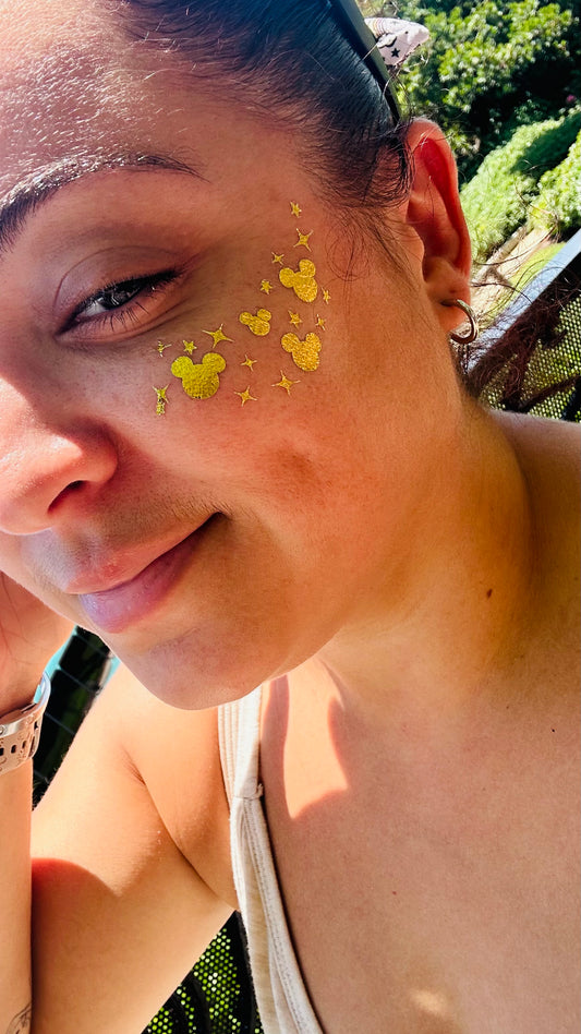 Gold Metallic Face Freckle Temporary Tattoos