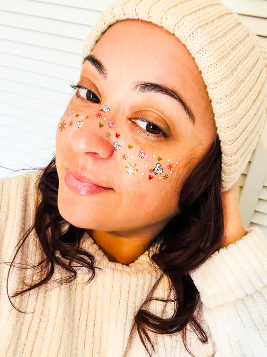 Snow Mouse Glitter Face Freckle Temporary Tattoos