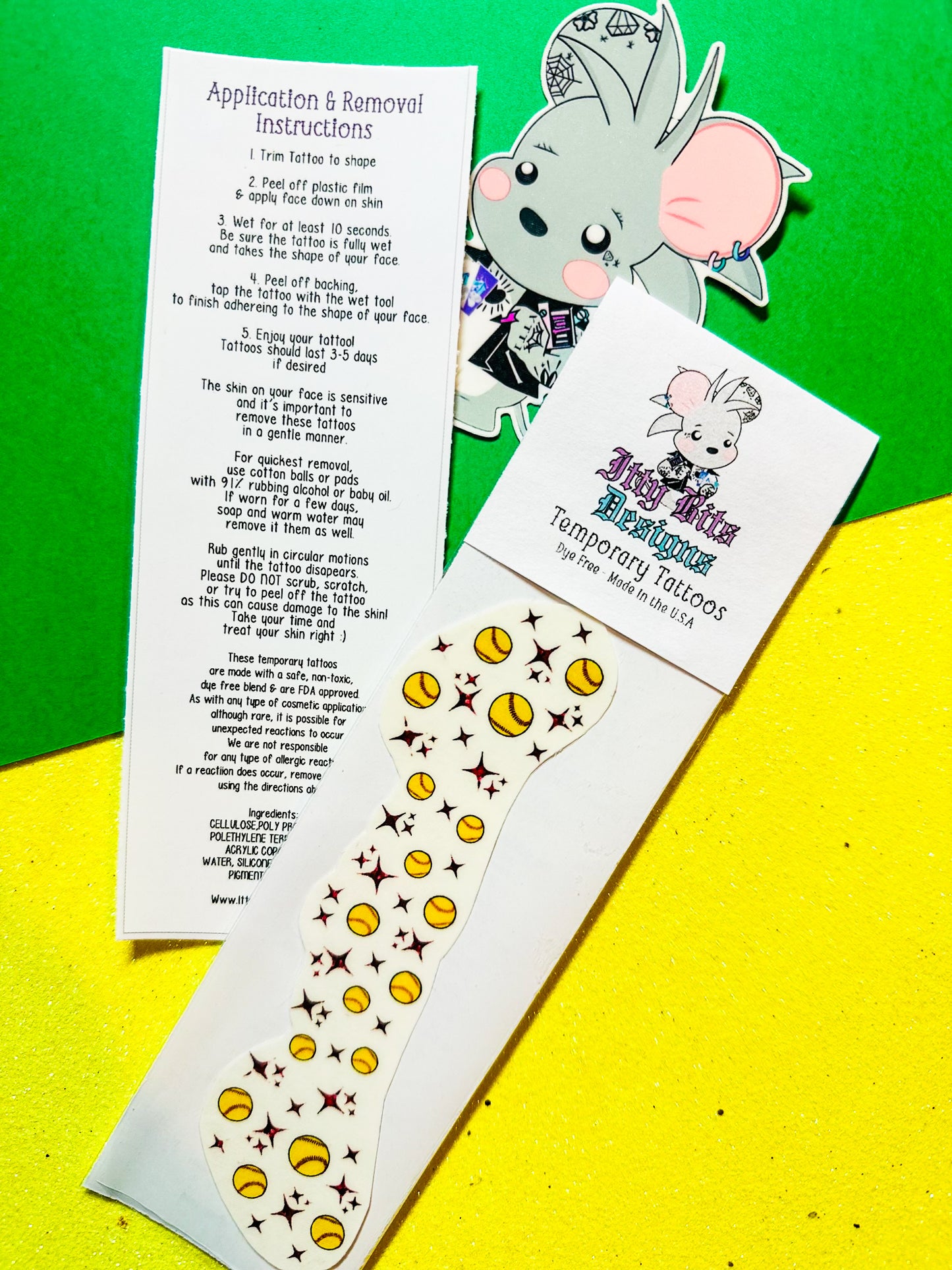 Softball Face Freckle Temporary Tattoos
