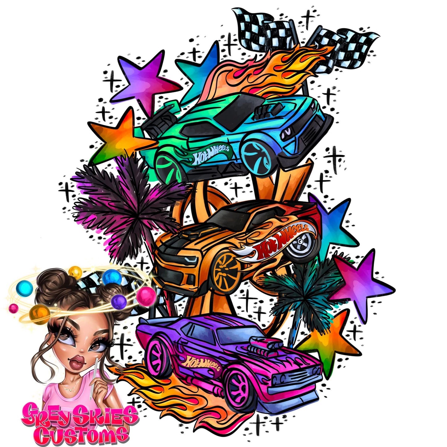 Hot Wheelz Half Sleeve tattoo