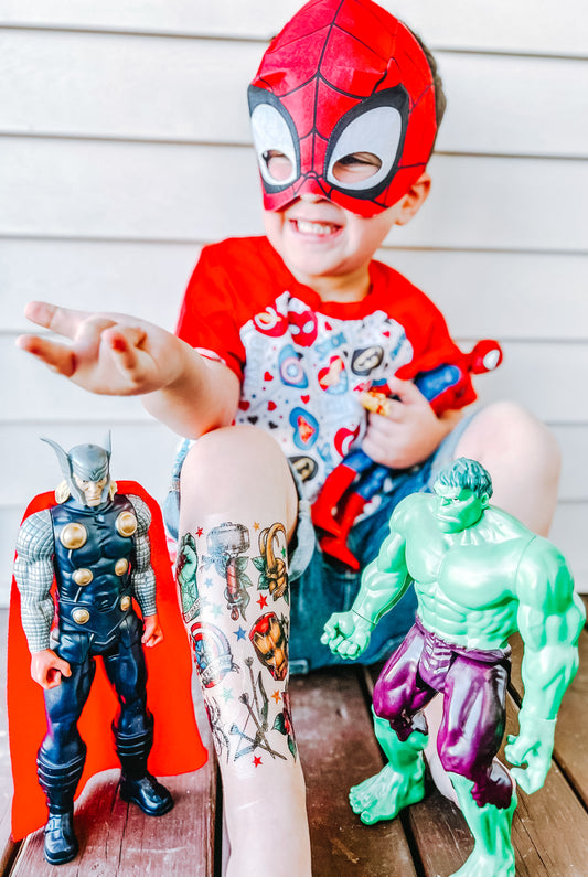 Tatted Superheroes Tattoo Set