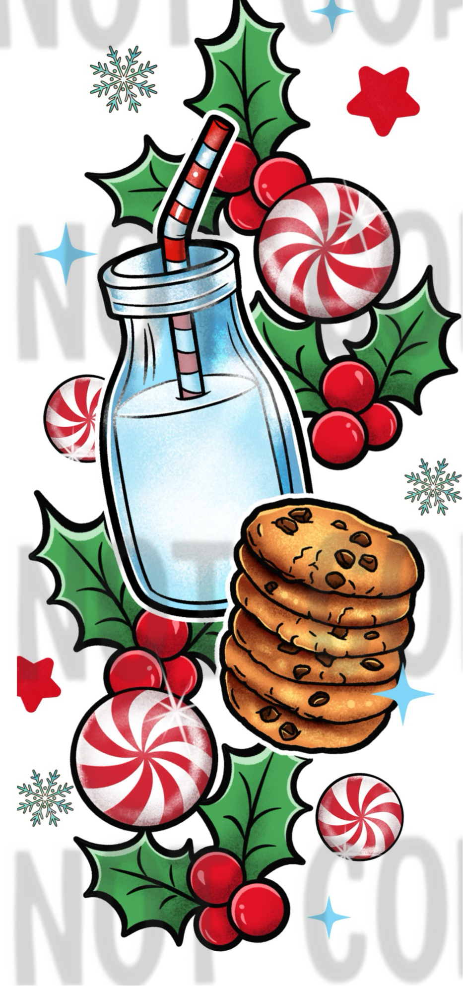 Santa’s Milk n’ Cookies Half Sleeve Tattoo