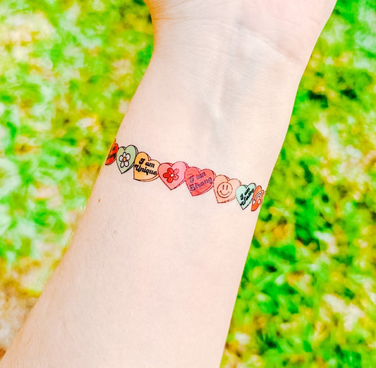 Valentine Self Love Hearts Bracelet Tattoo