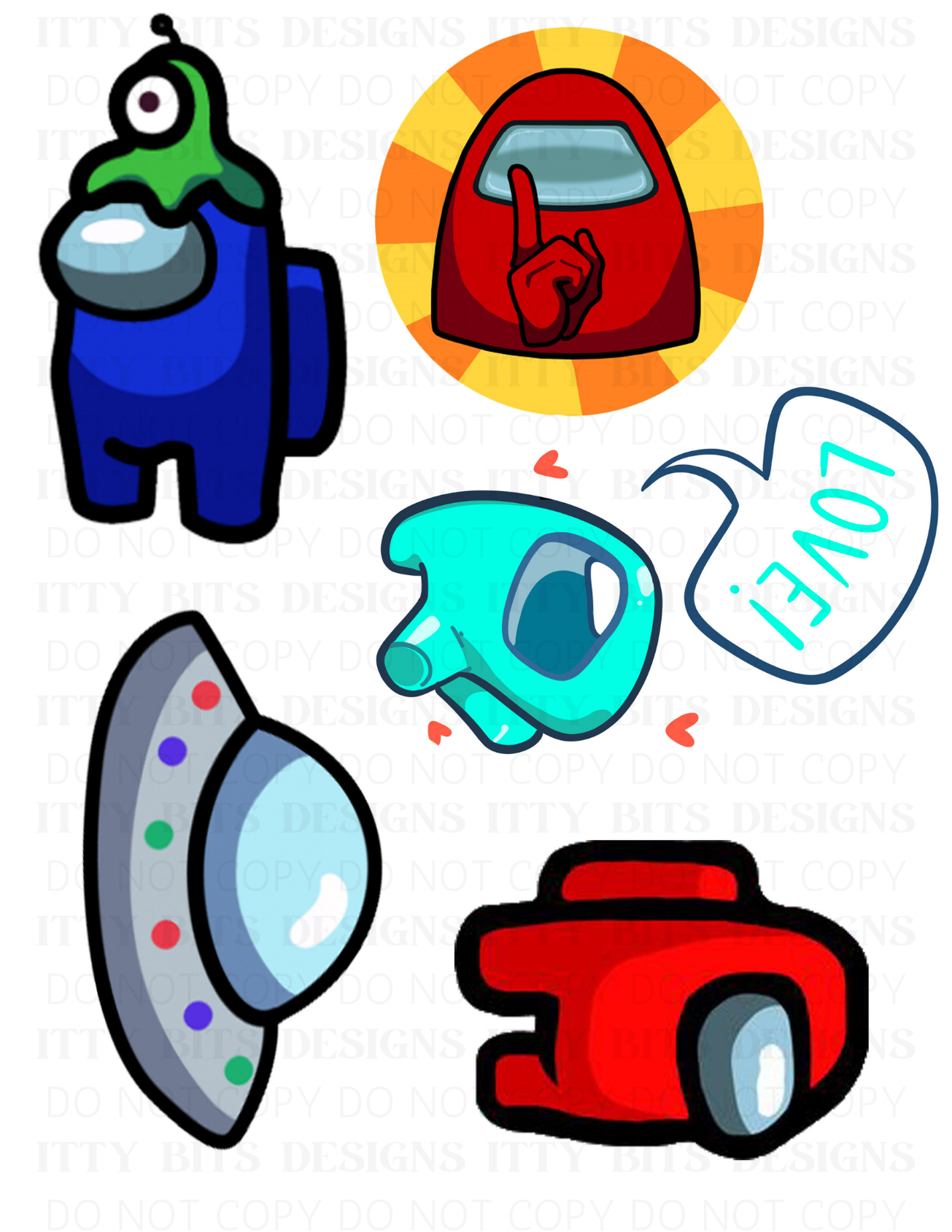 Themed 5 Piece Tattoo Set