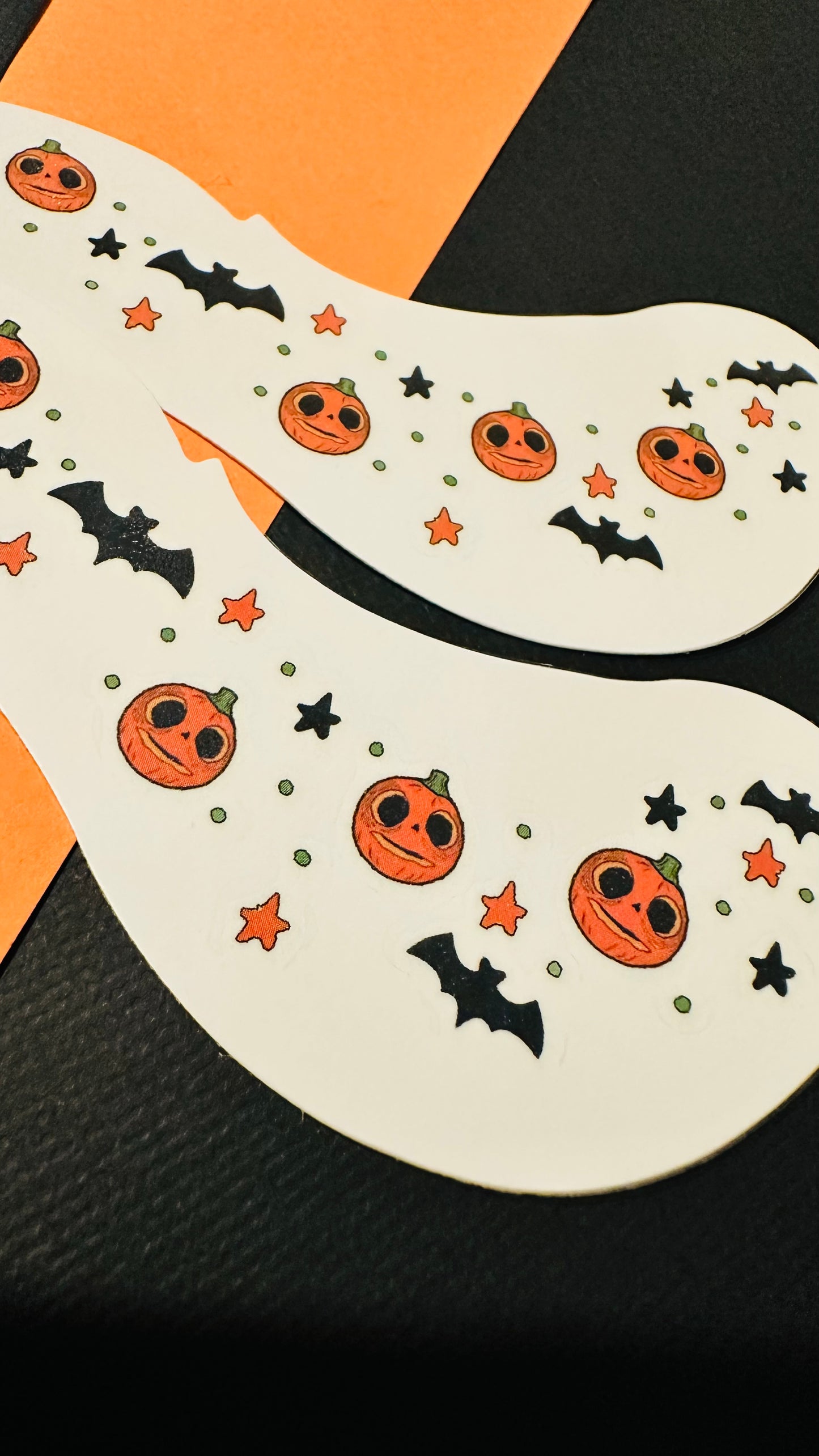 Glow in the Dark Boo Pumpkin Face Freckle Temporary Tattoos