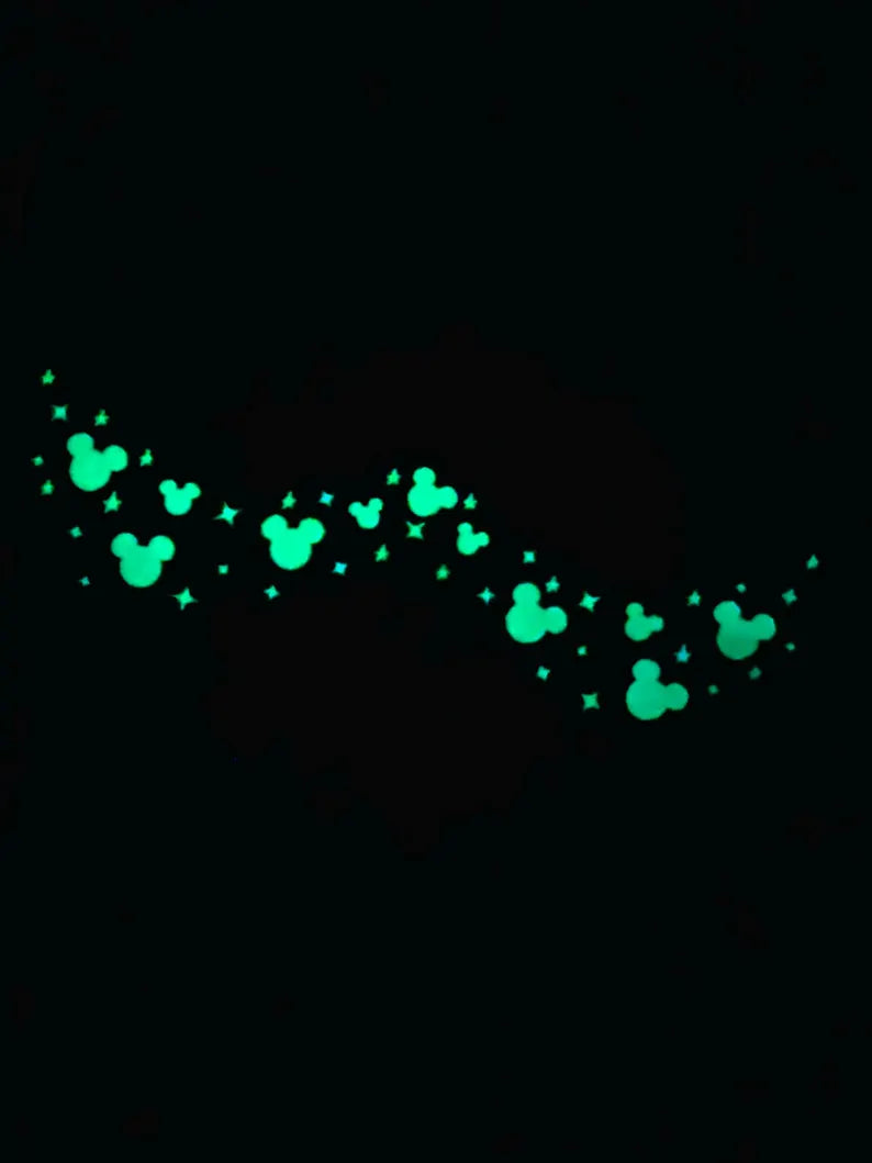 Glow in the Dark Mouse Heads Face Freckle Temporary Tattoos