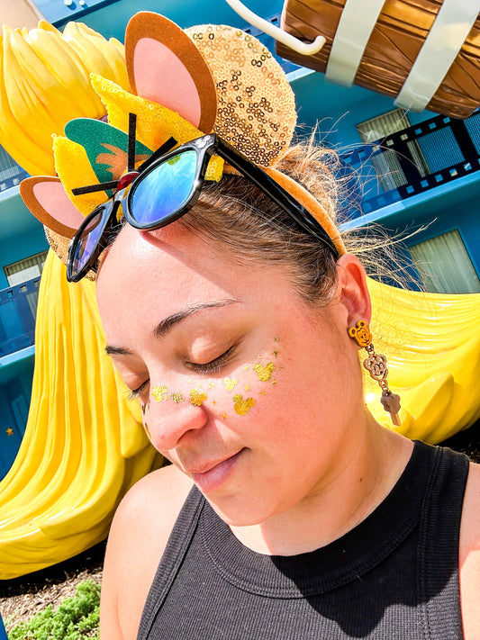 GOLD Metallic Mouse Face Freckle Temporary Tattoos - Itty Bits Designs