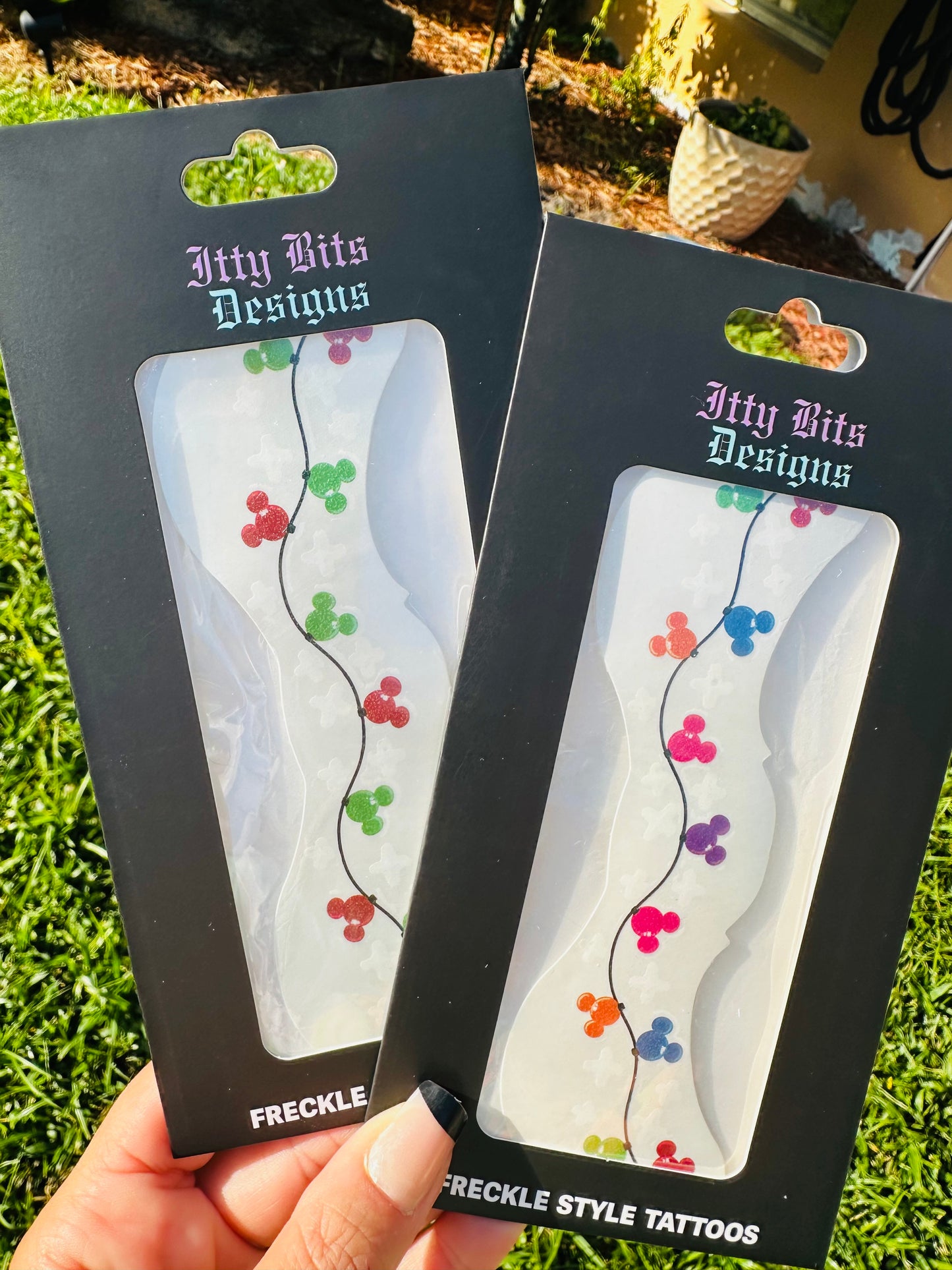 Holiday Lights Face Freckle Temporary Tattoos