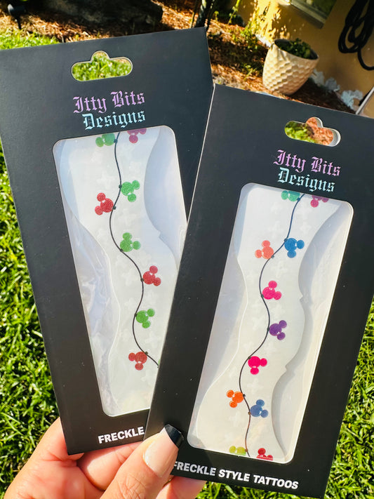 Holiday Lights Face Freckle Temporary Tattoos