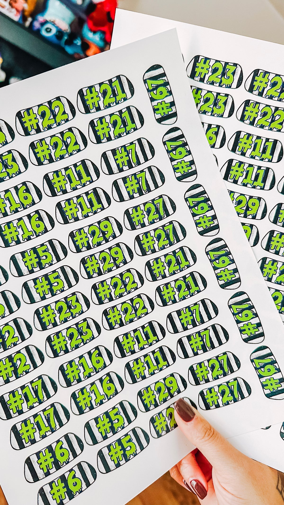 Custom Number Ghoul Eyeblack Tattoos